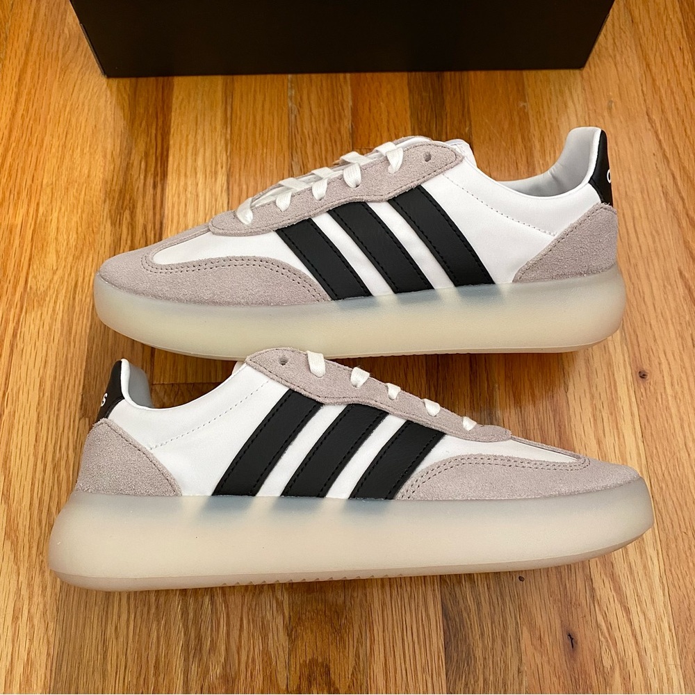 Adidas Women's Sneakers in White, Black, and Tan - Picture 6 of 7
